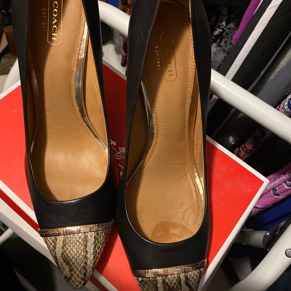 Black Coach Stiletto high heel! “Nacie”